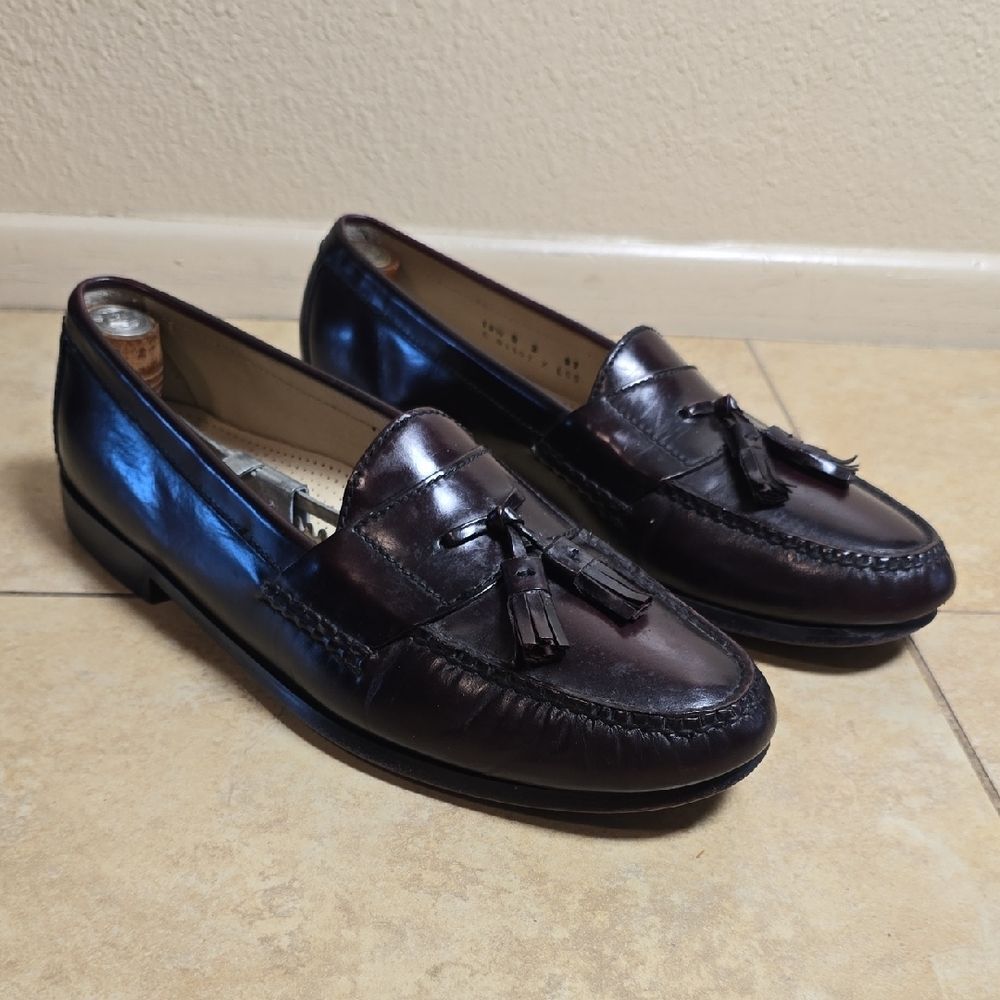 Cole Haan Espresso Leather Tassel Slip-Ons